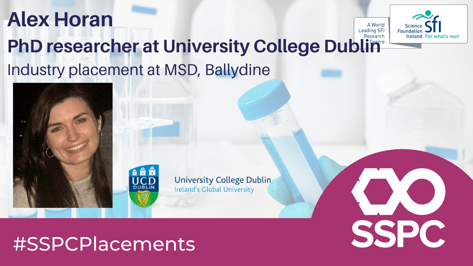 Alex Horan, UCD, industry placement at MSD Ballydine