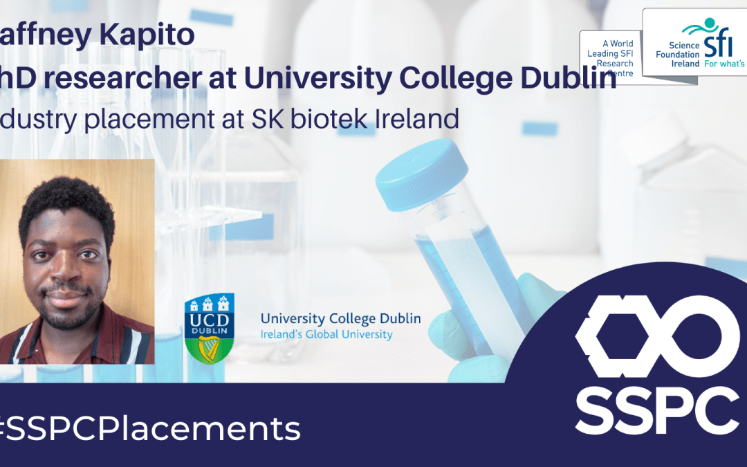 SSPC’s Gaffney Kapito, UCD, industry placement at SK biotek Ireland