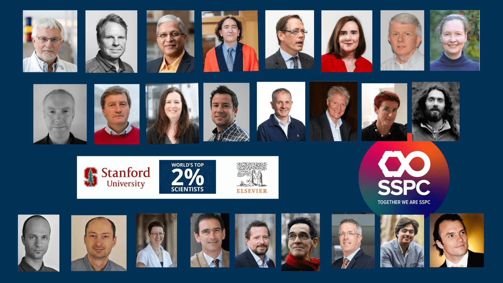 25 SSPC researchers on Elsevier/Stanford University World Top 2% Scientist Ranking