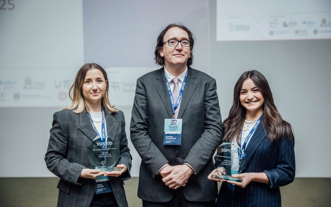 SSPC Industry Placement Award Claudia Giannachi, and Aoife Cotter